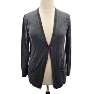 Gap Designed & Crafted Merino Wool Blend Gray Cardigan Sweater Women's Tall L